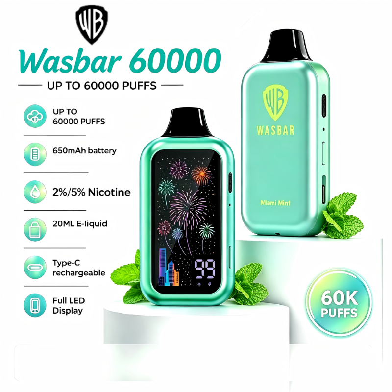 WASBAR 60000 Puffs Vape Desechable - 10pcs