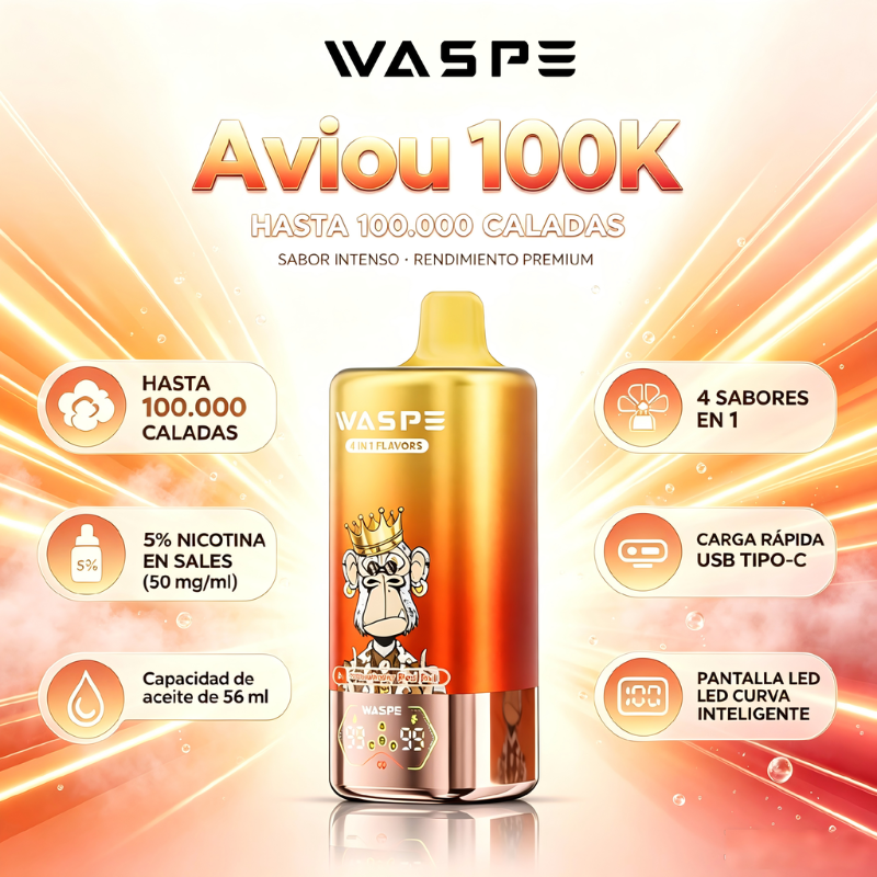 WASPE AIVIOU 100K 4 in 1 100000 Puffs Vape Desechable Original