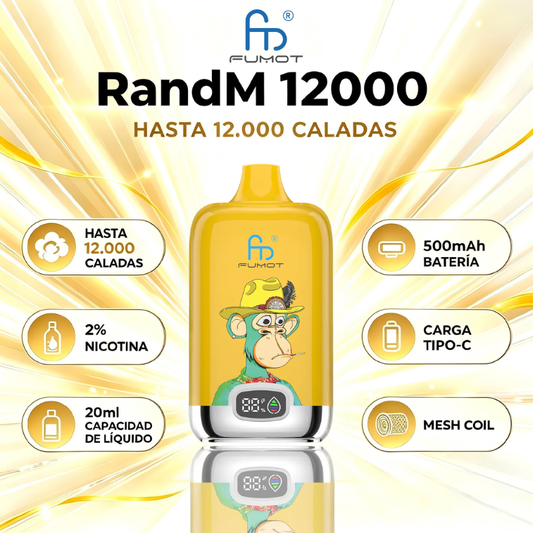 FUMOT RandM Digital Box 12000 Puffs Vape Desechable