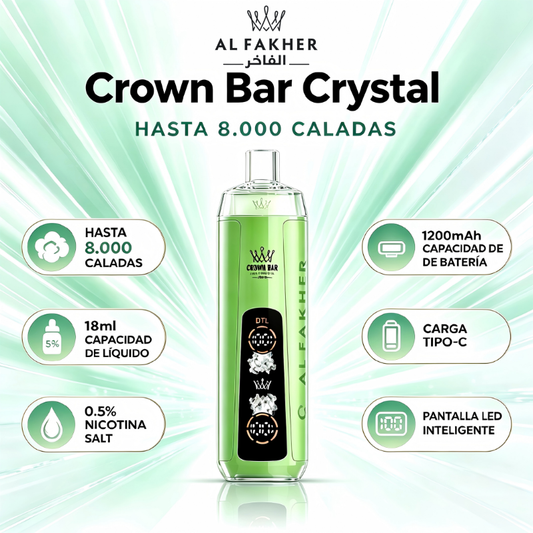 Al Fakher Crown Bar Crystal 8000 Puffs Vape Desechable