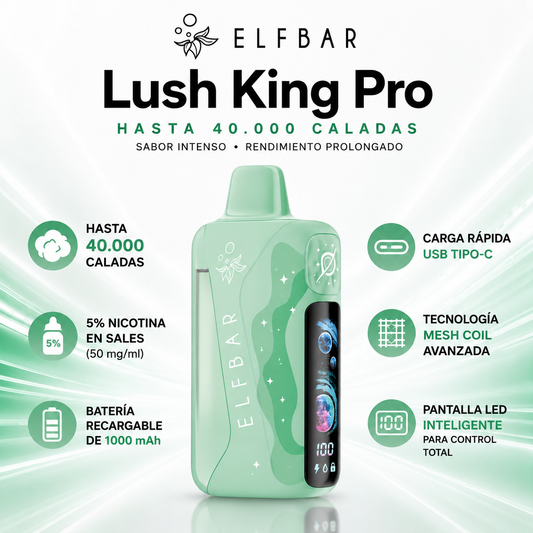 ELF BAR Lush King Pro 40000 – Hasta 40000 Puffs Vape Desechable