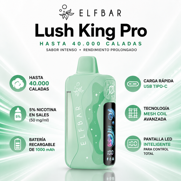 ELF BAR Lush King Pro 40000 – Hasta 40000 Puffs Vape Desechable