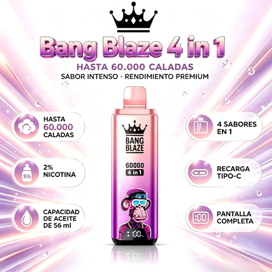 Bang Blaze 60000 4 in 1 Flavor Switch 60000 Puffs Vape Desechable Original