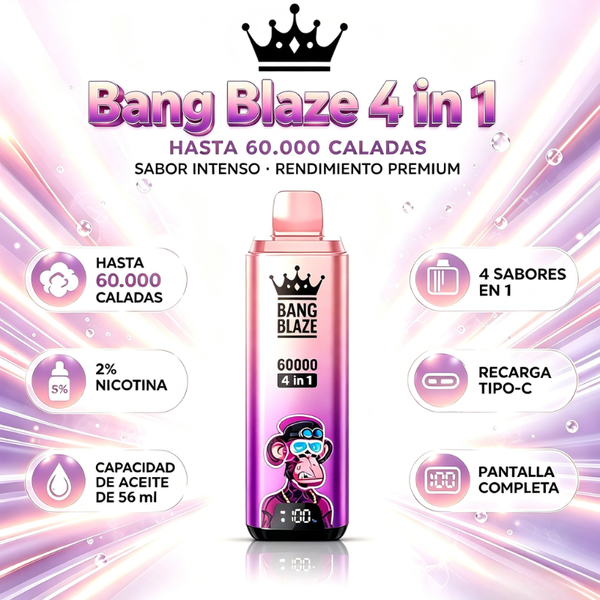 Bang Blaze 60000 4 in 1 Flavor Switch 60000 Puffs Vape Desechable Original