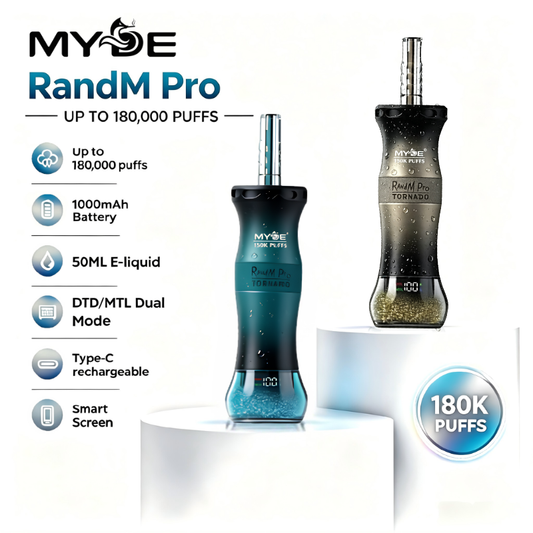 MYDE RANDM PRO 180K Shisha Vape Recargable DTL/MTL