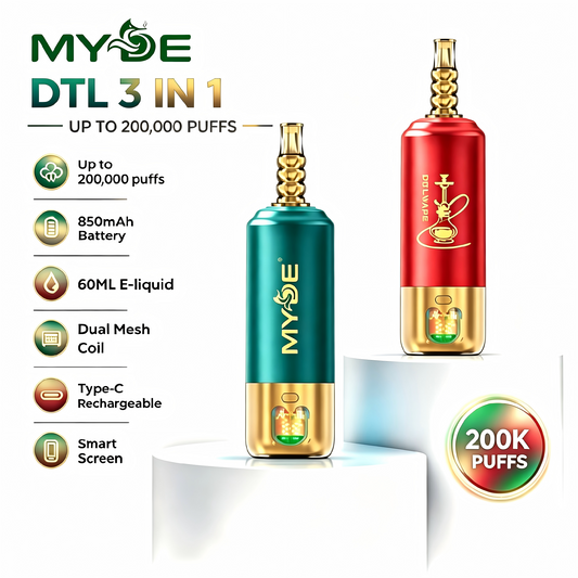MYDE Shisha Hookah DTL 3 in 1 200K Puffs einweg vape wholesale