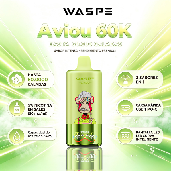 WASPE AIVIOU 60000 3 in 1 60000 Puffs Vape Desechable Original