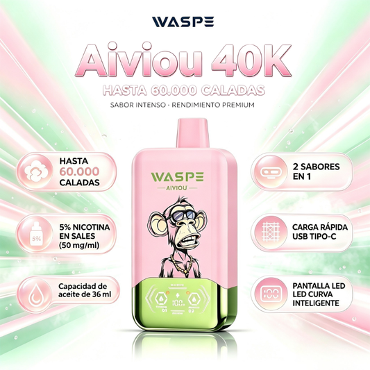 WASPE FIHP 40K Dual Flavor 40000 Puffs Vape Desechable Original